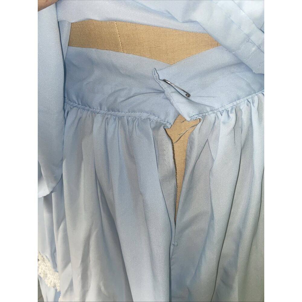 Handmade VTG 60s 70s Blue Cottagecore Country Set Maxi Skirt Blouse Sz Medium - Picture 8 of 11